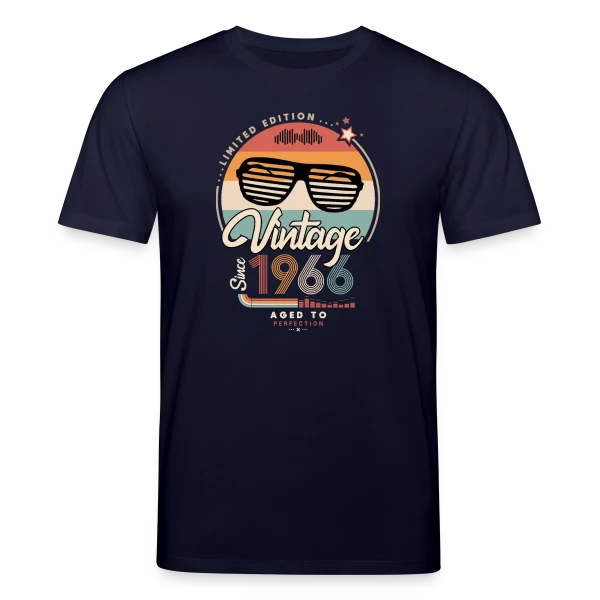 Maquette de T-shirt bio CREATOR Stanley/Stella Unisexe « Vintage Depuis 1966 : Un Millésime Exceptionnel » à personnaliser