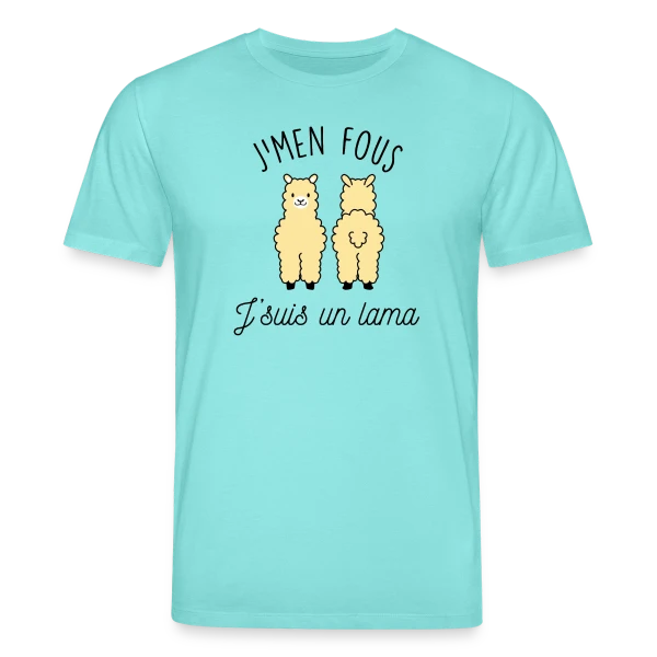 Maquette de T-shirt bio CREATOR Stanley/Stella Unisexe « "J'men fous j'suis un lama" - Humour Décalé » à personnaliser
