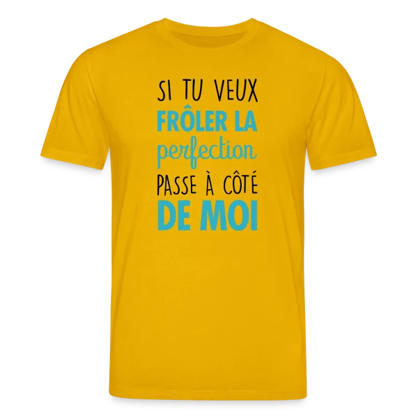 Maquette de T-shirt bio CREATOR Stanley/Stella Unisexe « Si tu veux frôler la perfection, passe à côté de moi » à personnaliser