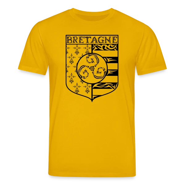 Maquette de T-shirt bio CREATOR Stanley/Stella Unisexe « Bretagne - Blason Gwenn Ha Du Triskèle Tribal » à personnaliser
