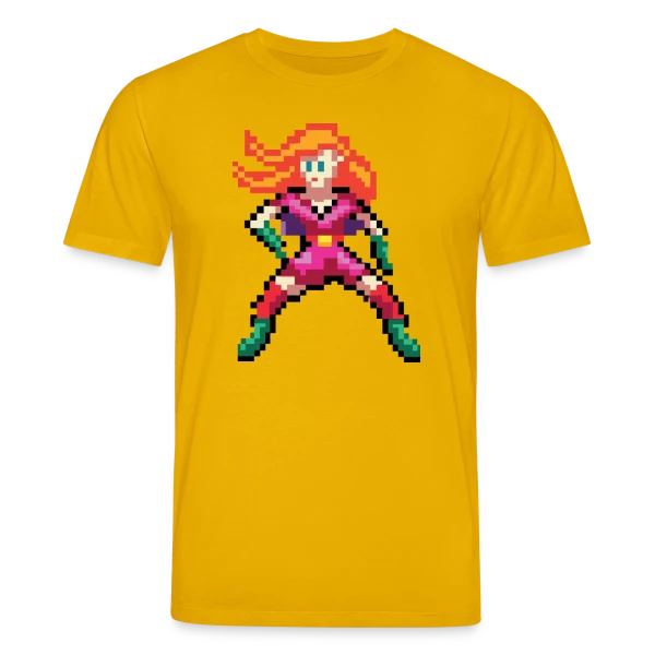 Maquette de T-shirt bio CREATOR Stanley/Stella Unisexe « Super-Héroïne Rouge » à personnaliser