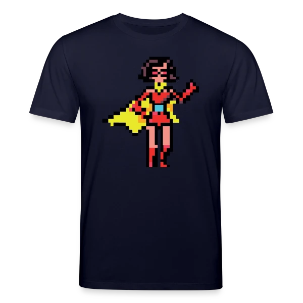 Maquette de T-shirt bio CREATOR Stanley/Stella Unisexe « Super-Héroïne Rétro Mag » à personnaliser