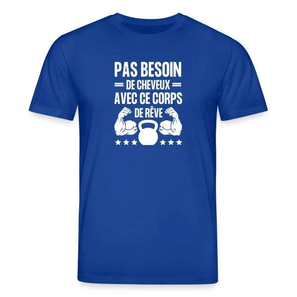 Maquette de T-shirt bio CREATOR Stanley/Stella Unisexe « Pas Besoin de Cheveux avec ce Corps de Rêve - Humour Homme » à personnaliser