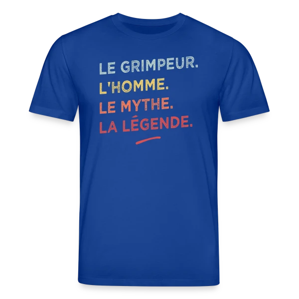 Maquette de T-shirt bio CREATOR Stanley/Stella Unisexe « Le Grimpeur : L'Homme, Le Mythe, La Légende » à personnaliser