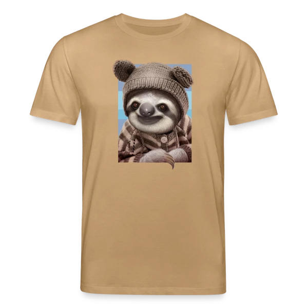 Maquette de T-shirt bio CREATOR Stanley/Stella Unisexe « Bébé Paresseux en Pull Hivernal » à personnaliser