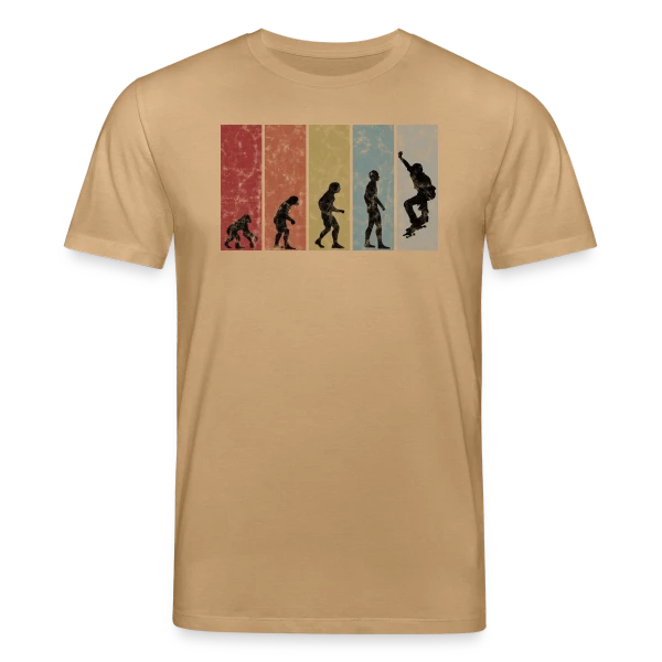Maquette de T-shirt bio CREATOR Stanley/Stella Unisexe « Évolution Rétro Skateboarder » à personnaliser