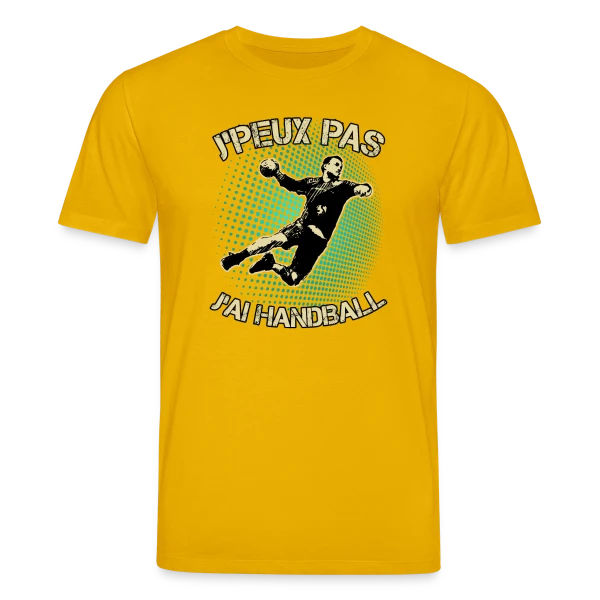 Maquette de T-shirt bio CREATOR Stanley/Stella Unisexe « J'peux pas J'ai Handball | T-Shirt Humour Sportif » à personnaliser