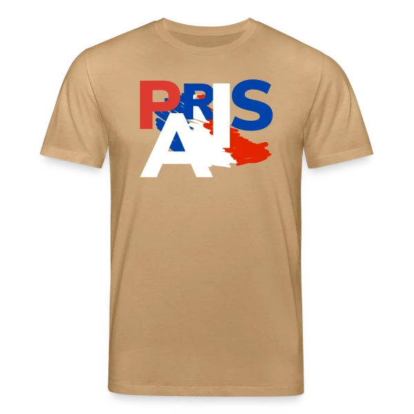 Maquette de T-shirt bio CREATOR Stanley/Stella Unisexe « Paris Tricolore Moderne » à personnaliser