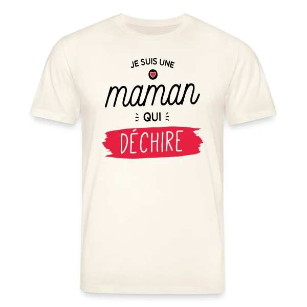 Maquette de T-shirt bio CREATOR Stanley/Stella Unisexe « Maman au Top et Qui Déchire ! » à personnaliser