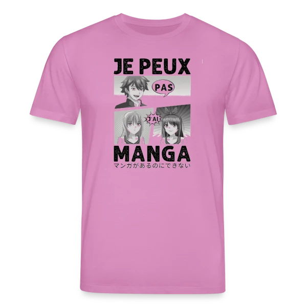Maquette de T-shirt bio CREATOR Stanley/Stella Unisexe « Je peux pas, j'ai manga : l'excuse parfaite pour les Otakus » à personnaliser