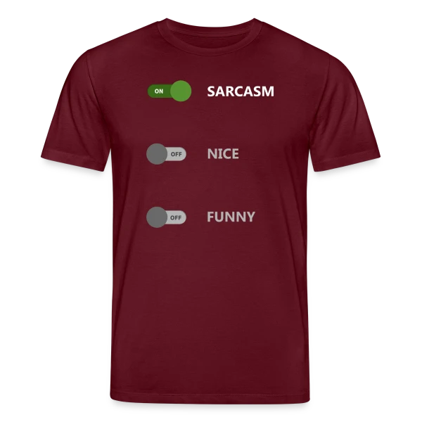Maquette de T-shirt bio CREATOR Stanley/Stella Unisexe « Interrupteur Sarcasme ON » à personnaliser