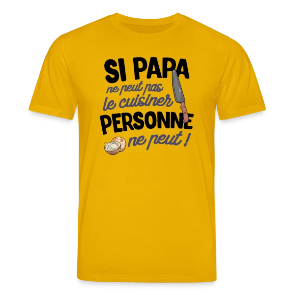 Maquette de T-shirt bio CREATOR Stanley/Stella Unisexe « Papa Cuisinier - Le Maître des Fourneaux » à personnaliser