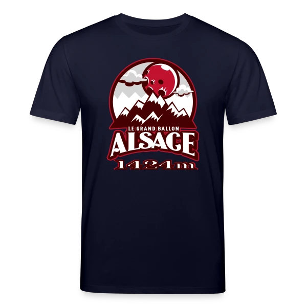 Maquette de T-shirt bio CREATOR Stanley/Stella Unisexe « Alsace : Le Grand Ballon des Vosges (1424m) » à personnaliser