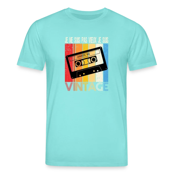 Maquette de T-shirt bio CREATOR Stanley/Stella Unisexe « Cassette Années 80 Vintage » à personnaliser