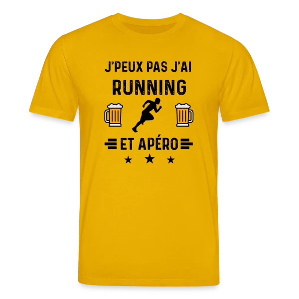 Maquette de T-shirt bio CREATOR Stanley/Stella Unisexe « Je Peux Pas J'ai Running Apéro » à personnaliser