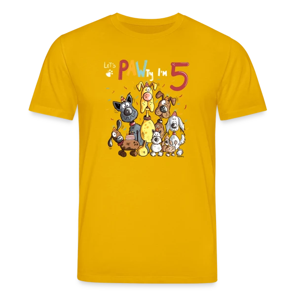 Maquette de T-shirt bio CREATOR Stanley/Stella Unisexe « 5 ans, Ma Fête Canine » à personnaliser