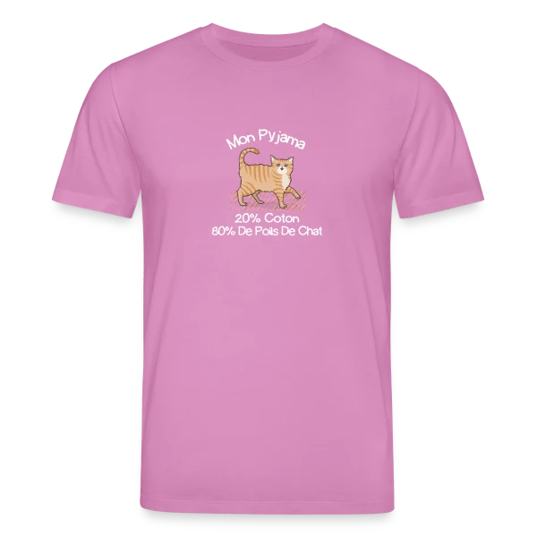 Maquette de T-shirt bio CREATOR Stanley/Stella Unisexe « Humour 'Mon Pyjama 80% Poils de Chat' » à personnaliser