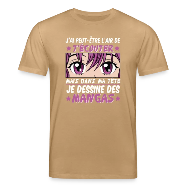 Maquette de T-shirt bio CREATOR Stanley/Stella Unisexe « Fan d'Anime & Dessinateur Manga » à personnaliser