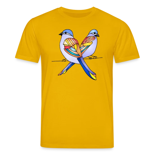 Maquette de T-shirt bio CREATOR Stanley/Stella Unisexe « Duo Oiseaux Colorés » à personnaliser