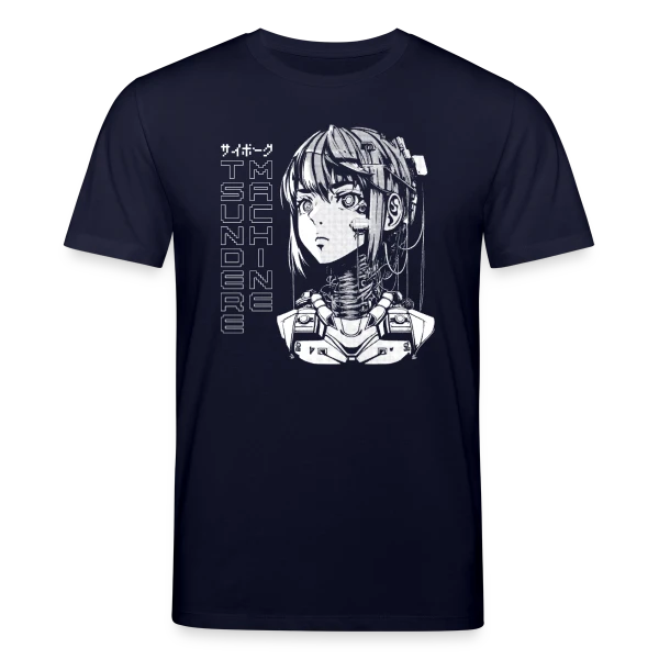 Maquette de T-shirt bio CREATOR Stanley/Stella Unisexe « Cyber Girl Tsundere Manga : Buste Cyborg Féminin » à personnaliser
