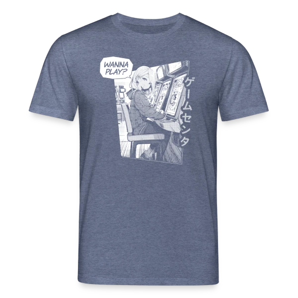 Maquette de T-shirt bio CREATOR Stanley/Stella Unisexe « Fille Anime en Arcade Rétro - Wanna Play ? » à personnaliser