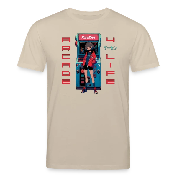Maquette de T-shirt bio CREATOR Stanley/Stella Unisexe « Fille Anime Gaming - Arcade 4 Life » à personnaliser