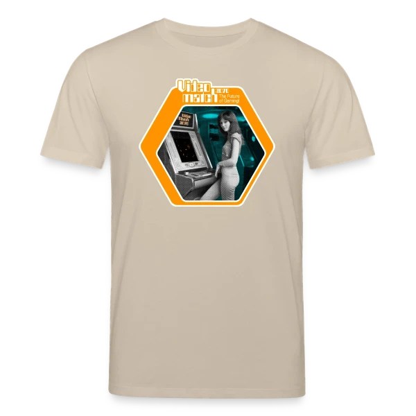 Maquette de T-shirt bio CREATOR Stanley/Stella Unisexe « VideoMatch 2070: Arcade Rétro Futur 70s » à personnaliser