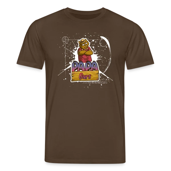 Maquette de T-shirt bio CREATOR Stanley/Stella Unisexe « Humour 'Papa Ours' - Cadeau Fête des Pères Câlin » à personnaliser