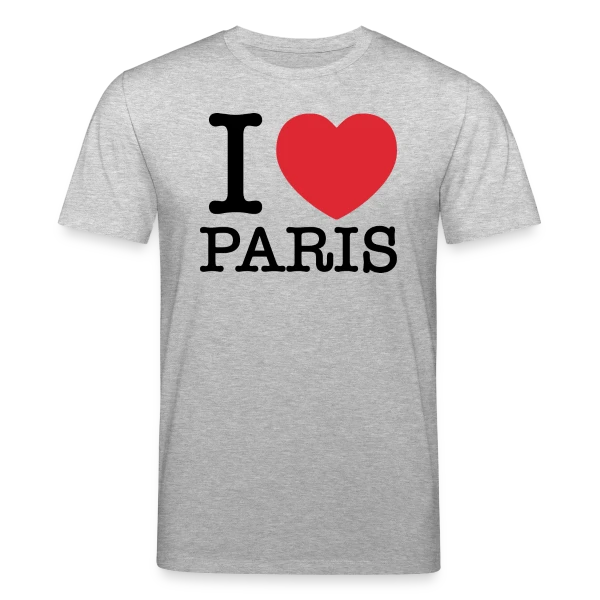 Maquette de T-shirt bio CREATOR Stanley/Stella Unisexe « J'aime Paris Cœur Rouge » à personnaliser