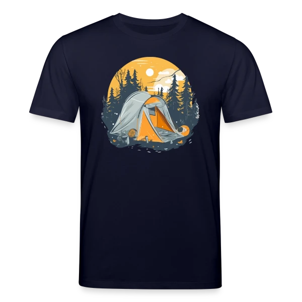 Maquette de T-shirt bio CREATOR Stanley/Stella Unisexe « Nuit de Camping en Forêt » à personnaliser