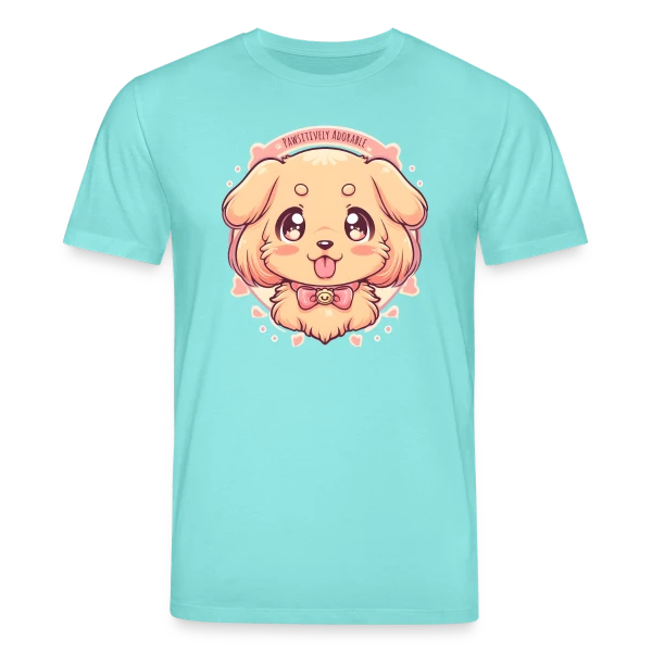 Maquette de T-shirt bio CREATOR Stanley/Stella Unisexe « Chiot Golden Retriever Adorable et Kawaii » à personnaliser