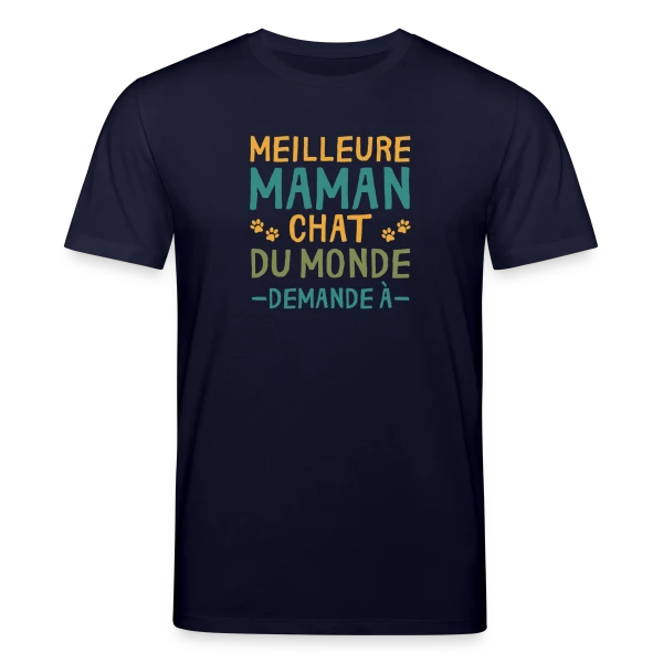 Maquette de T-shirt bio CREATOR Stanley/Stella Unisexe « Meilleure Maman Chat du Monde - Cadeau Personnalisé » à personnaliser