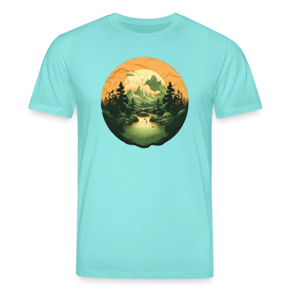 Maquette de T-shirt bio CREATOR Stanley/Stella Unisexe « Paysage Naturel : Design Sérénité » à personnaliser