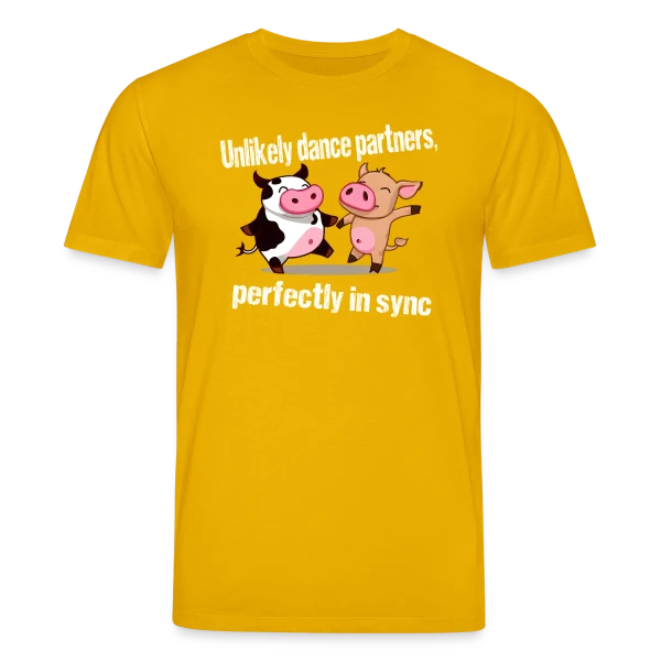 Maquette de T-shirt bio CREATOR Stanley/Stella Unisexe « Vache et Cochon Danseurs » à personnaliser