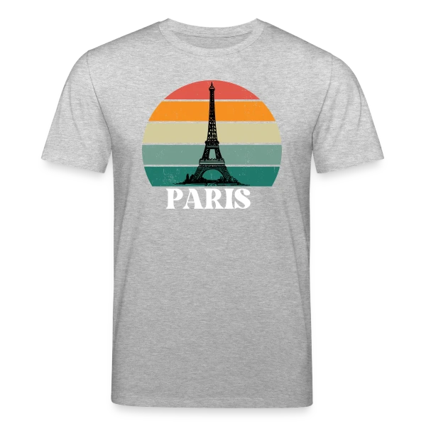 Maquette de T-shirt bio CREATOR Stanley/Stella Unisexe « Tour Eiffel Rétro Sunset » à personnaliser