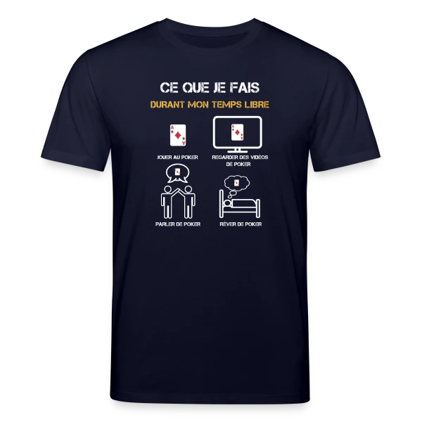 Maquette de T-shirt bio CREATOR Stanley/Stella Unisexe « poker temps libre humour » à personnaliser