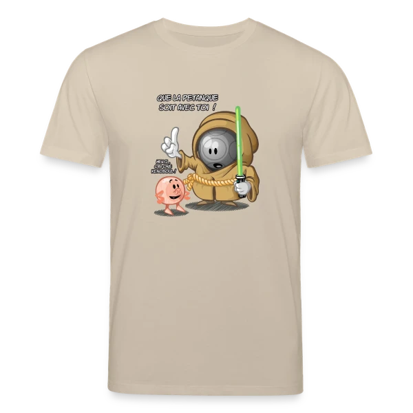 Maquette de T-shirt bio CREATOR Stanley/Stella Unisexe « Que la pétanque soit avec toi ! » à personnaliser