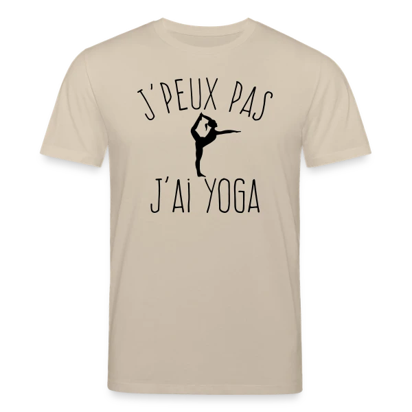Maquette de T-shirt bio CREATOR Stanley/Stella Unisexe « Humour Yoga: J'Peux Pas, J'ai Yoga ! » à personnaliser