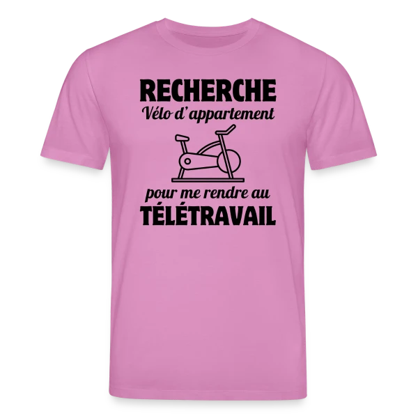 Maquette de T-shirt bio CREATOR Stanley/Stella Unisexe « Humour Télétravail : La Vie au Bureau à Distance » à personnaliser
