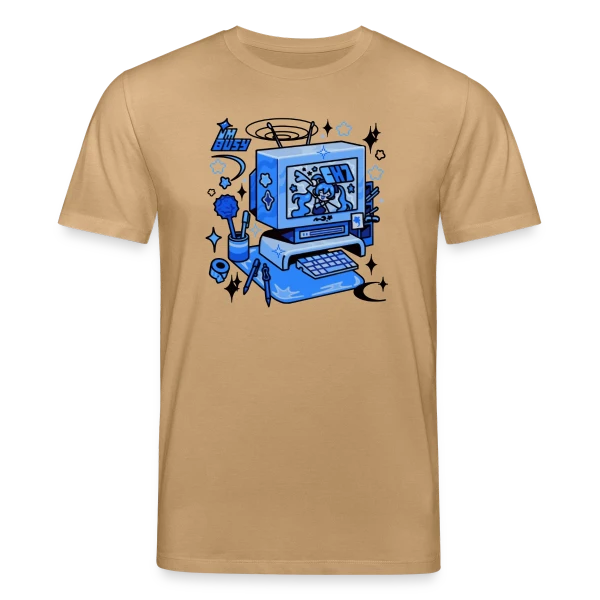 Maquette de T-shirt bio CREATOR Stanley/Stella Unisexe « Ordinateur Rétro "I'm Busy" » à personnaliser