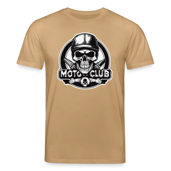 Maquette de Tête de Mort Motard Rétro – Club Moto à personnaliser