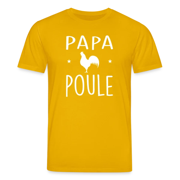 Maquette de T-shirt bio CREATOR Stanley/Stella Unisexe « Papa Poule - Humour et Amour Familial » à personnaliser
