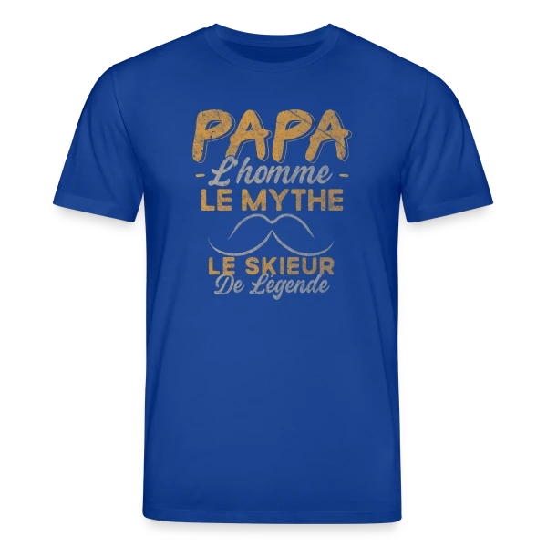 Maquette de T-shirt bio CREATOR Stanley/Stella Unisexe « Papa Skieur de Légende - Humour Cadeau Ski » à personnaliser