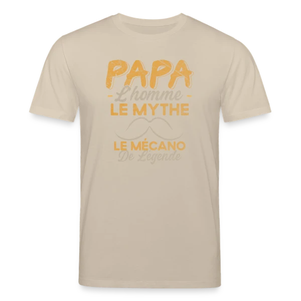 Maquette de T-shirt bio CREATOR Stanley/Stella Unisexe « Papa Mécanicien de Légende - Humour Cadeau Atelier » à personnaliser