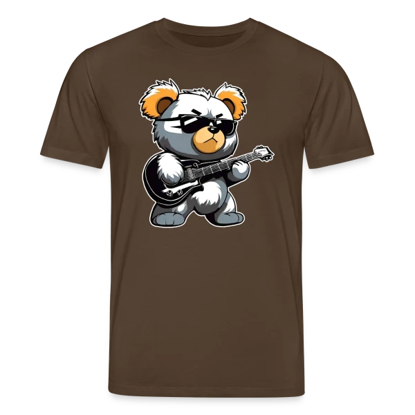 Maquette de T-shirt bio CREATOR Stanley/Stella Unisexe « Ours en Peluche Heavy Metal à la Guitare » à personnaliser