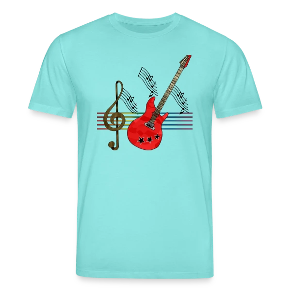 Maquette de T-shirt bio CREATOR Stanley/Stella Unisexe « Guitare Addict » à personnaliser