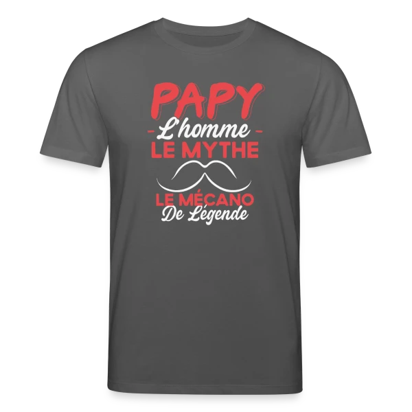 Maquette de T-shirt bio CREATOR Stanley/Stella Unisexe « Papy Mécanicien de Légende - Humour Cadeau Passion Moteur » à personnaliser