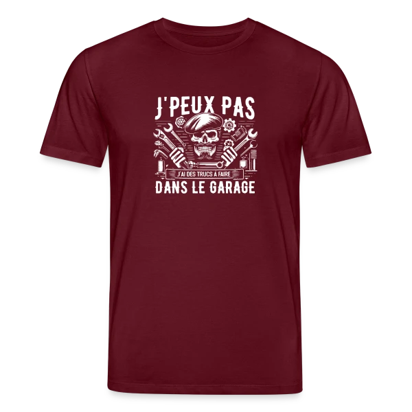 Maquette de T-shirt bio CREATOR Stanley/Stella Unisexe « J'peux pas J'ai Garage | T-Shirt Humour Mécanicien Auto » à personnaliser