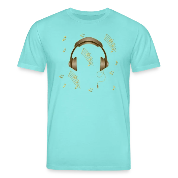 Maquette de T-shirt bio CREATOR Stanley/Stella Unisexe « Casque Audio : Rythme & Style » à personnaliser