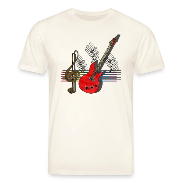 Maquette de T-shirt bio CREATOR Stanley/Stella Unisexe « Passion Guitare » à personnaliser